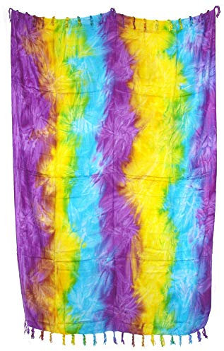 Pareo Sarong Tuch bunt gebatikt farbenfroh Batik Design/große Auswahl schönste Farben/Wickelrock Strandtuch Sauna-Tuch Wickelkleid Schal Bademode Freizeitmode Sommermode/aus 100% Viskose