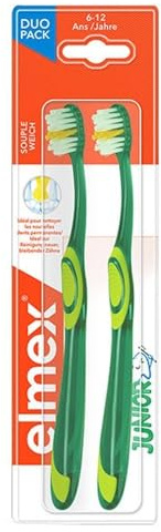 ELMEX 2 brosses à dents junior 6-12 ans, Weich, Green, Zahnbürste