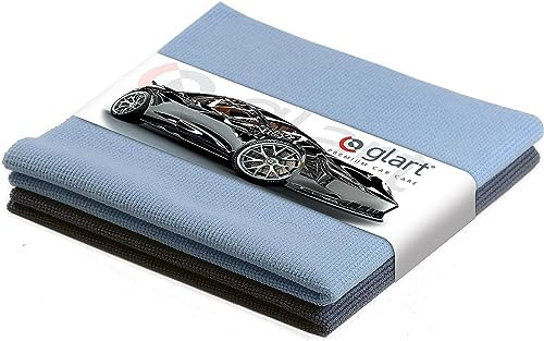 Glart 42AB Set di 2 Panni in Microfibra, Adatti per Parabrezza e Finestrini dell'Auto, 40 x 40 cm