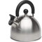Primula Stewart Whistling Stovetop Tea Kettle Food Grade Stainless Steel, Hot Water Fast to Boil, Cool Touch Folding, Brushed with Black Handle