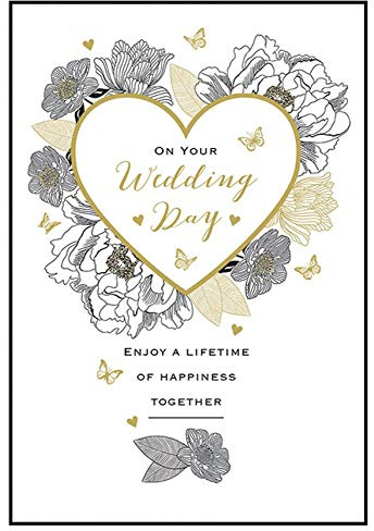 Piccadilly Greetings Modern Wedding Card Wedding - 7 x 5 inches, A11725