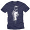 Motorrad T-Shirt Herren - Pin Up Girl mit Motocross Helm - Motorradbekleidung Blau M