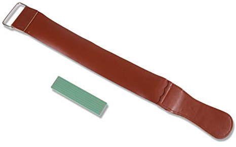 FINO EDGE - Präzisions-Schärfsystem, extrafeiner Stein und Leder-Streichriemen, Grün