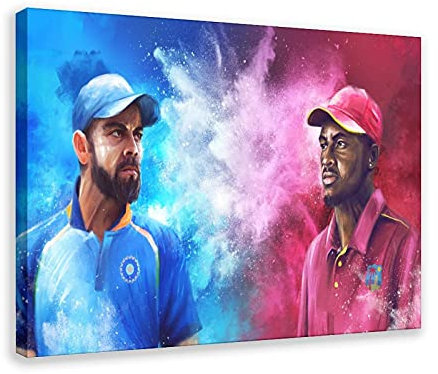 Virat Kohli Poster Indien Cricket Art 4 Leinwand Wand Schlafzimmer Dekor Bild Sport Landschaft Büro Zimmer Dekor Geschenk Rahmen: 50 × 75 cm