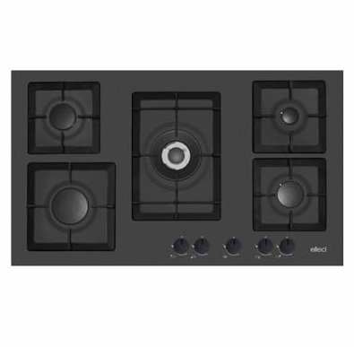 Elleci PGSP90140CS - Piano cottura a gas n° 5 fuochi Granitek nero