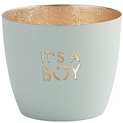 [MM] [W] Madras, Windlicht, M, It's a Boy, Pastellblau/Gold