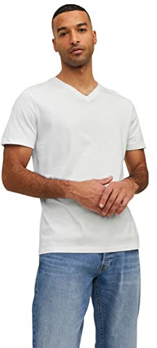 JACK & JONES Camisa Organic Basic SS con cuello en V para hombre