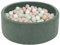 KiddyMoon Piscine À Balles pour Bébé Velours Rond 90X30cm/200 Balles 7Cm Fosses À Boules Jouet Enfant, Vert Forêt: Beige Pastel/Blanc/Menthe
