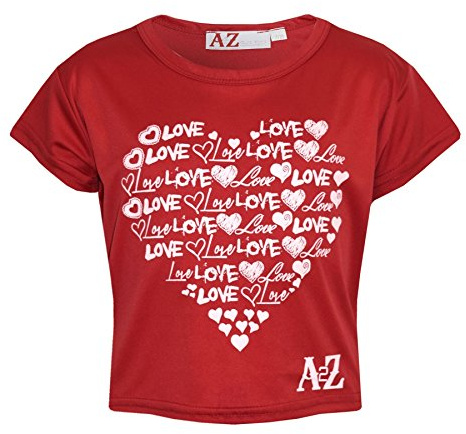 A2Z 4 Kids Girls Love Print T Shirt Soft Summer Outfit Ages 5-13 Years Tops | Soft Feel Love Print T Shirt for Girls Summer Casual Outfit Ages 5-13 Years