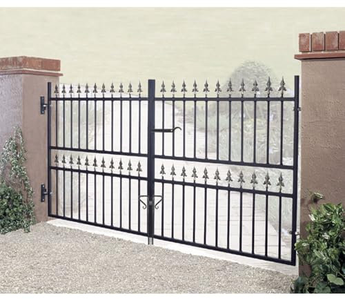 Cannock Gates Corfe Premium Range Spear Top Low Double Gate - Steel - Fits Gap of 2438 mm x 1168 mm High - Electro Galv./Black Powder Coated
