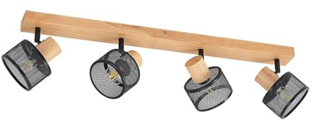 Lindby Strahler Evinora (Modern) aus Holz (4 flammig, E14) - Deckenlampe Deckenleuchte Lampe Spot Wohnzimmerleuchte