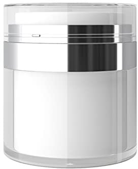 Cream Jar Vacuum Bottle Empty Refillable Cosmetic Air Pump Jars Bottles Travel Portable Airless Lotion Sample Container Pot Leak-Proof DIY Accessaries (50ML,1 PCS)