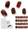 by Taptap London - Semi Cured Gel Nail Strips Burgundy Dark Ox Blood Red Cherry Brown Ombre Gold Glitter (Pepper Gin)