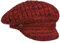 McBURN Lasenia Strick Ballonmütze Strickmütze Damenmütze Schirmmütze Damen - Made in Italy mit Schirm, Schirm Winter Herbst-Winter - One Size rot