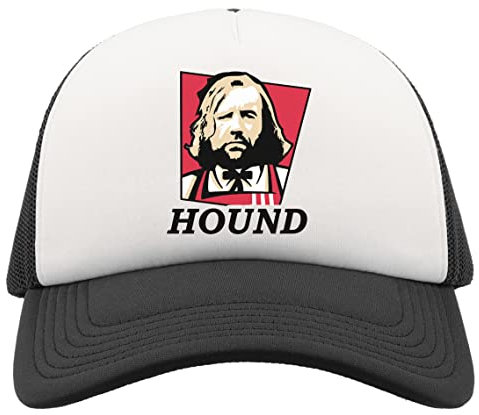 Hound Fried Chicken Bucket Fast Food Restaurant Joint Chef Half Mesh Trucker Cap Baseball Hut Snapback Schwarz