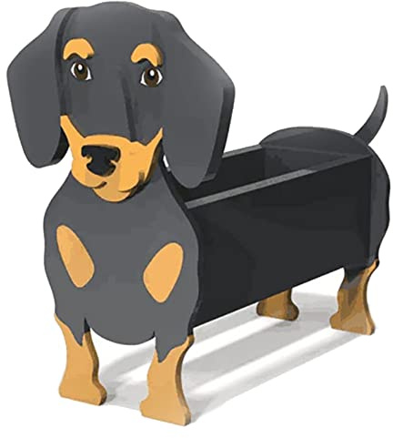 TTiiLoe Niedlicher Hunde-Pflanztopf, Dackel-Pflanztöpfe, PVC-Kräutergarten-Blumentöpfe, Cartoon-Hunde-Pflanztopf, Geschenke für Tierliebhaber, 24x18cm/9.44x7.08in