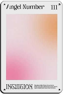 Angel Numbers 111 Kunstposter (18) Retro Poster Metall Blechschild Chic Art Retro Eisen Malerei Bar Menschen Höhle Cafe Familie Garage Poster Wanddekoration 20 x 30 cm