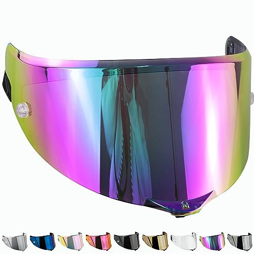 Everalo Kompatibel mit Agv Race 2 Visier - Race 3 - Pista - Pista Gp - Pista Gpr - Pista Gp RR - Corsa - Corsa R - Gt Veloce - Veloce S - Helmvisier Pinlock und Tearoff Ready (Regenbogen)