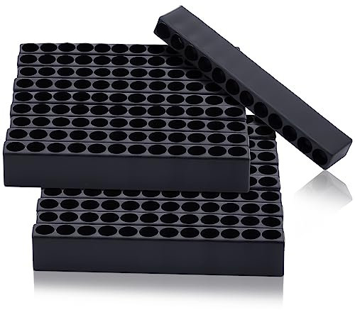 Kigley 20 Pcs 12 Holes Hex Shank Bit Holder Screwdriver Head Drill Bit Organizer Plastic Storage Case Fit for 1/4 Inch Hex Shank (Black)