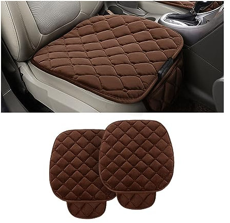 CGEAMDY Coussin Siège Voiture en Peluche, Protection Antidérapante, Doux, Respirant pour la Plupart des Voitures et SUV (Café)