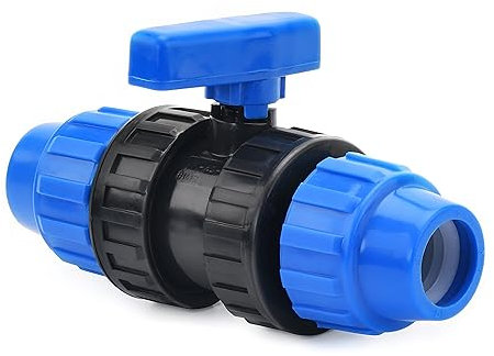 PE Rohr Kugelhahn 25mm x 25mm PE Rohr Verschraubung Wasserleitung Blau Kunstoff Hahn Klemmverbinder für PE Absperrhahn Trinkwasser Winkel für Innen