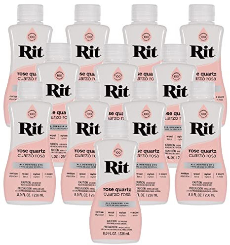 Rit Dye - Tinte líquido para tela de 8 onzas para ropa, decoración y manualidades, cuarzo rosa (paquete de 12)