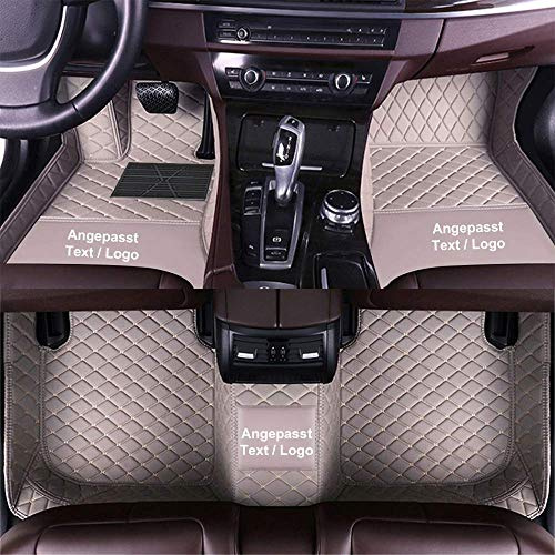 Anpassen Fußmatten für Mitsubishi Eclipse Cross Outlander ASX Lancer Pajero,PU-Leder Allwetter rutschfeste wasserdichte Auto Fussmatten Set (Grau)
