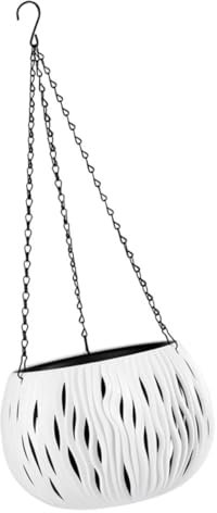 PRETYZOOM Cache-Pot Suspendu Corbeille De Fleurs Verticale Seau Suspendu Balcon Jardinières Suspendues Jardinières pour Plantes D'intérieur Soi PP Panier De Fleurs Suspendu Blanche