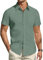 DEMEANOR Mens Dress Shirt Short Sleeve Dress Shirt for Men Regular fit Shirt Non-Iron Dress Shirts Mens Formal Shirts