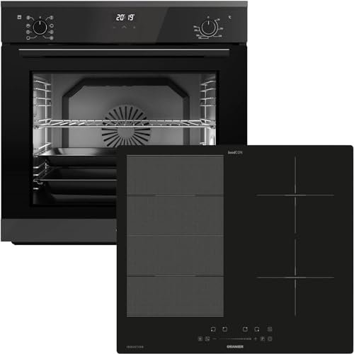 Oranier Backofen Set EBS420 Einbau autark - 9 Funktionen - 60 cm Flexx-Induktion KXI460 - Kochfeld mit Slider-Steuerung & Brückenfunktion