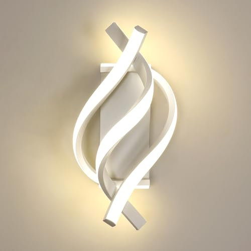 Comely LED Wandleuchte Innen, 22W Wandlampe Innen Acryl 2500LM, 4500K Neutrales Licht Wandbeleuchtung für Wohnzimmer Schlafzimmer Treppenhaus Flur Esszimmer Küche Balkon, Weiße
