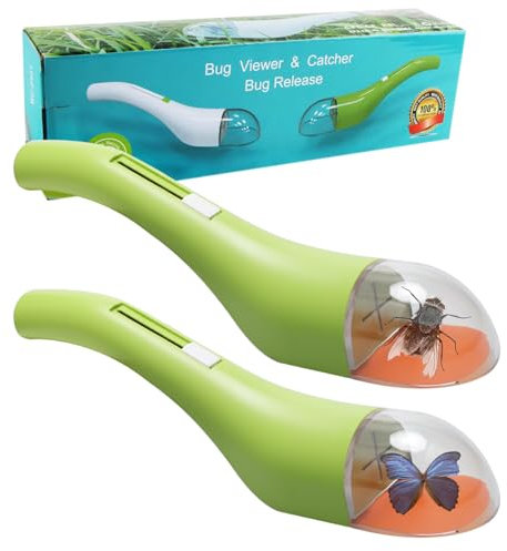 2 Stück Insektenfänger Lebend, Snapy Insektenfänger, Spinnenfänger, Insektenfalle, Insektensauger Kinder für Insekten Grün, Leicht zu Fangen von Schmetterlingen, Käfern, Spinnen, etc