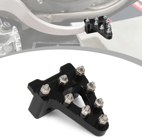 Runfarr Motorrad Bremspedal, CNC Aluminium Billet Motorrad Hinterrad Bremshebel Stufenspitze für Pit Bike Dirt Bike Motocross Enduro Supermoto-Schwarz