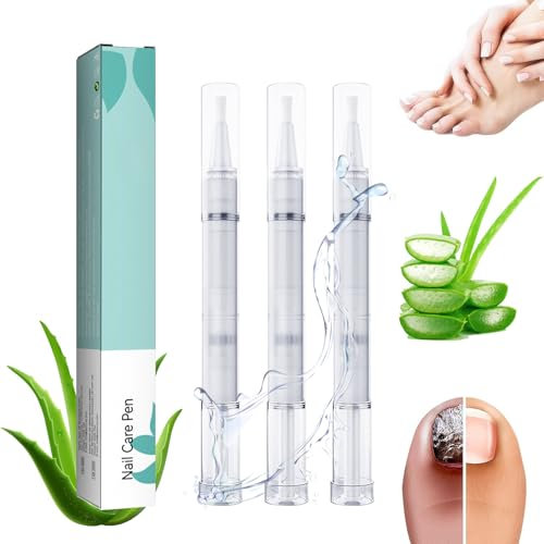 Nail Care Pen, 3 Stück Nagelpilz Stift,Nagelpflegestift für Nägel, Nagelpilz Nagellack für Gesunde Fingernägel & Fußnägel, Schnelles Wachstum, Natürlicher Nagelhärter mit Aloe Vera,Teebaumöl,Vitamin C