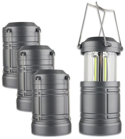 ZYUNMALL 4 Pack Camping Lanterns, Battery Powered LED Lantern for Hurricanes, Power Outages, and Outdoor Use