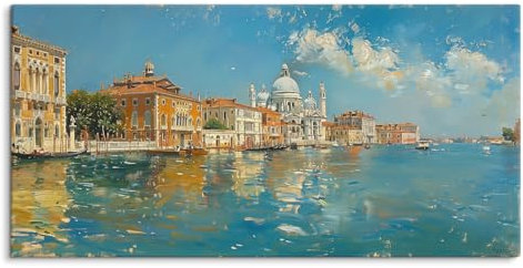 Paul Sinus Bilder auf Leinwand 120x60cm Venedig Italien Blau Sommer Sonnenschein Kunstvoll