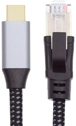 xiwai Cable de red USB-C a Ethernet USB tipo C RJ45 macho de alta velocidad 1000 Mbps Gigabit conectado directamente red LAN compatible con Thunderbolt3 para laptop, tabletas de 4 pies