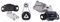 3x Motorlager Getriebelager Drehmomentstützlager Vorne Passend für Smart Fortwo 451 Motorhalterung Dreiteiliges Set A1322200048 Motorlagerung vorne Mitte Unten Links und Rechts, Motorhalter Halter