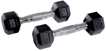 Equipped Gym - Weights Hex Dummbells Pairs. 2kg Cast Iron Gym Weights. Gym Equipment For Home And Commercial Use For Both Men And Women.Anti-Rolling Dumbbells for Weight Training