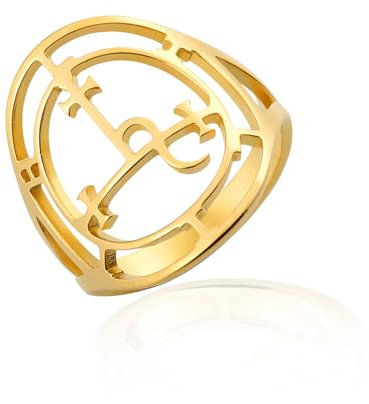 VASSAGO Sigil of Lilith Ring für Frauen Männer Pagan Goddess Statement Ring Stilvolle Hexerei Mythologie Inspirierter Schmuck