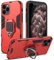 Case for iPhone 11 Pro, Shockproof Cover with 360° Metal Ring Stand, Anti-Scratch Hard Protective Case, Full Body Bumper Case with Camera Protection (Red)