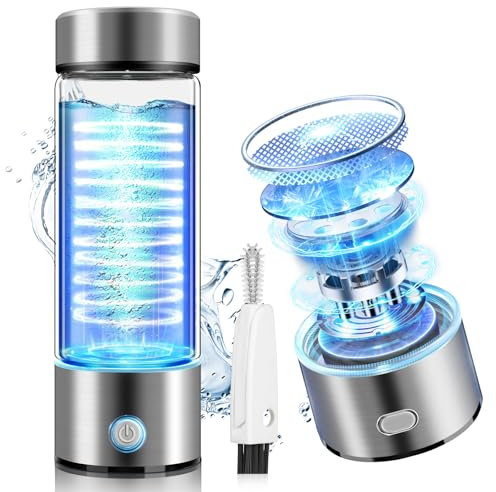 LOZLTX New Technology Hydrogen Water Bottle【NO.1 Double Hydrogen Content】420ml Hydrogen Water Bottle 【H2-Elektrolyse - 3000PPB】Heavy Metals Improve Water in 3 Min