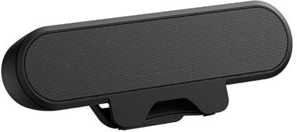 Computer Speakers for Desktop PC, Clip On USB Powered Monitor Speaker Bar with Stereo Loud Sound & Volume Control, Easily Clamps to Monitors, USB A to USB C Adapter Included