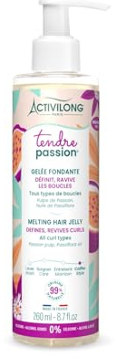 ACTIVILONG - Gelée Fondante Tendre Passion - Cheveux Ondulés, Bouclés, Frisés et Crépus - 99% d'ingrédients d'origine naturelle - Sans Silicône - Sans Alcool Ajouté - Made In France - 260 ml