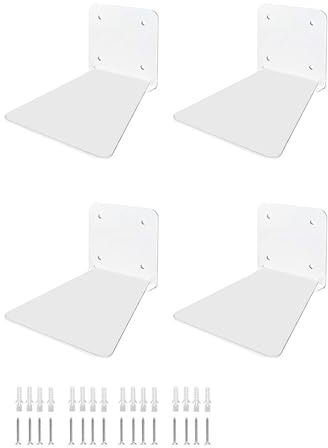 Suoumwa 4pcs Wall Mount Metal Shelves-Invisibility Floating Bookshelf for Bedroom for Room Bookcase,Small Bookshelf Design