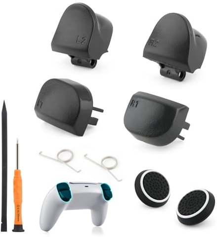 RongZy Set für PS5 L1 R1 L2 R2 Taste Ersatz für PlayStation 5 PS5 BDM-030 Trigger Button Controller Tasten Zubehör mit Reparaturwerkzeuge