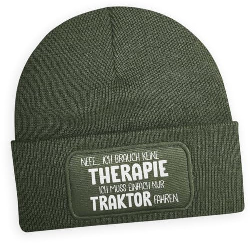 #teamludorf Beanie - Wollmütze mit Spruch - Ich Brauche Keine Therapie. Ich fahre Traktor in der Farbe: Parent