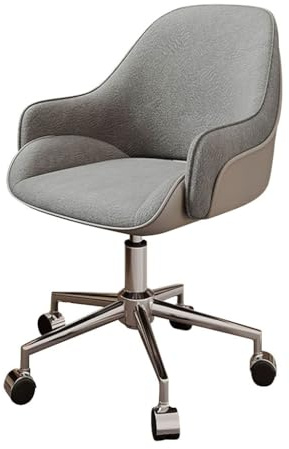 YCKEGEW Office Computer Desk Chair,Swivel Rolling Task Chairs with Armrests,Student Study Desk Chair,Comfortable for Office Home Gaming(Grey,Silver legs)