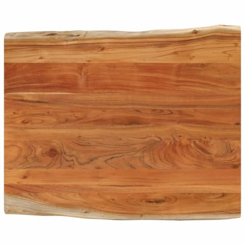 Mhdvray Tischplatte 100x80 cm Akazie Massivholz mit Baumkante 3,8 cm Stärke Moderne Holzplatte für Esstische Arbeitstische Home Office Küche und Wohnzimmer