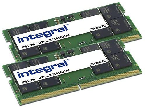 Integral 128GB (2x64GB) DDR5 Laptop RAM Kit 5600MHz PC5-44800 SODIMM 262-Pin, CL46 1.1V, Non-ECC Unbuffered, High Performance Notebook Memory Upgrade for Gaming, Workstations, Intel & AMD